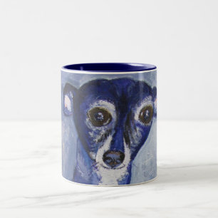 Mok, Italiaanse Greyhound Dog Art Tweekleurige Koffiemok