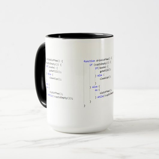 Mok JavaScript Drink Koffie (Voorkant links)