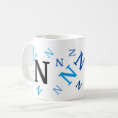 Mok - Jumble Letters in Blue (Voorkant links)