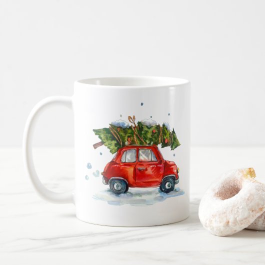 Mok - Kerstauto (Met donut)