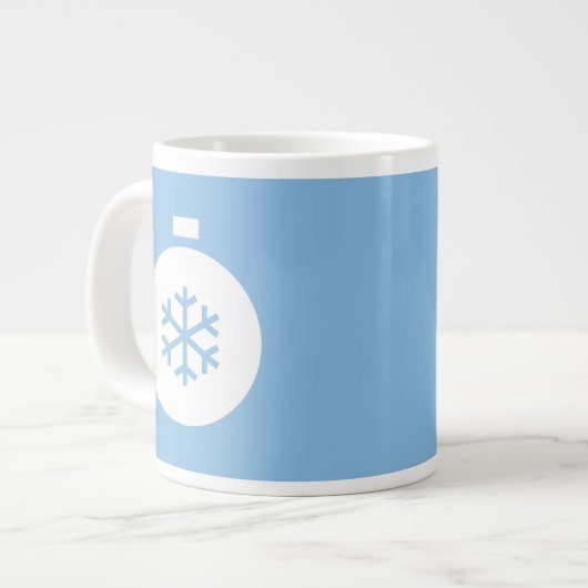 Mok kerstbal met blauw koffie (Voorkant links)