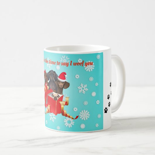 Mok kerstdachshunds Coffee (Voorkant rechts)