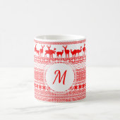 Mok kerstrein deer Lapland Pattern Monogram (Center)