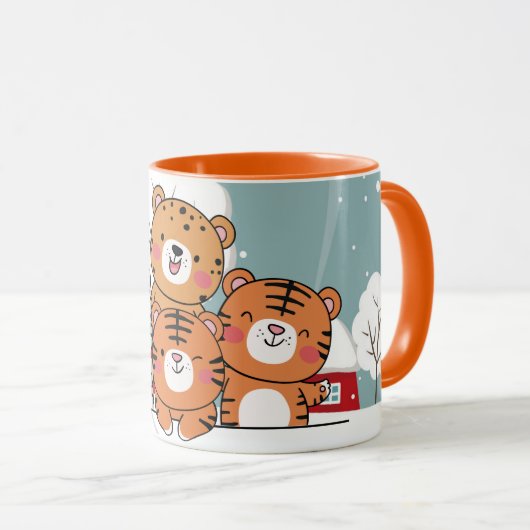 Mok kersttigers (Voorkant rechts)