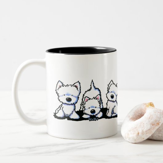 Mok KiniArt Westie Trio (Met donut)