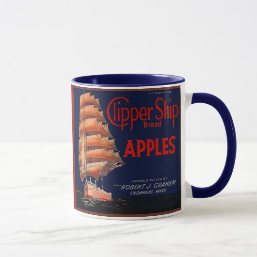 MOK ~  KLIPPERSCHIP APPEL CRATE ETIKET! (Rechts)