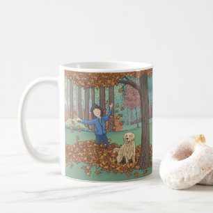 Mok koffie in het najaar