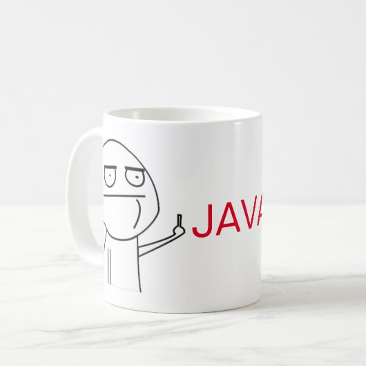 Mok Koffiekoffie van de Midden-Vinger-Java-program (Voorkant links)