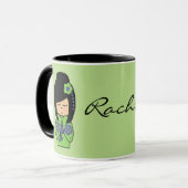 Mok Kokeshi Doll Black (Voorkant links)