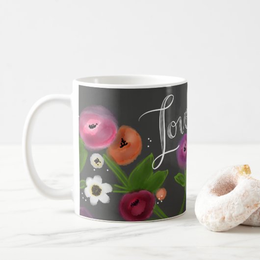 Mok Koolkarton Floral LOVE (Met donut)