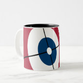 Mok krullen van woningen - rood/blauw (Voorkant links)