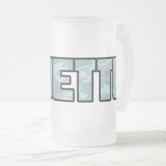 mok "Ladette" stedelijk camo blauw en zwart tekstb (Voorkant rechts)