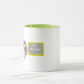 Mok leraar - Roze Chevron Gray Owl op het Chalkboa (Midden)