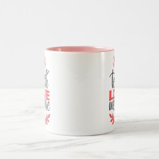 Mok leraar - Teach Love Inspire - Pink Love Mok (Center)
