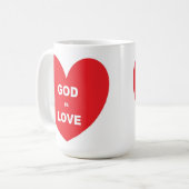 Mok Liefde God Is Liefde Rood Hart (Voorkant links)