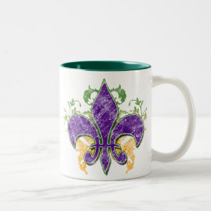 Mok Mardi Gras Fleur-de-Lis Grunge