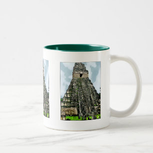 Mok: Mayantempel in Tikal, Guatemala Tweekleurige Koffiemok