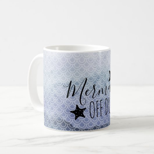 Mok "Mermaid Off Duty Blue Waterverf Coffee" (Voorkant links)