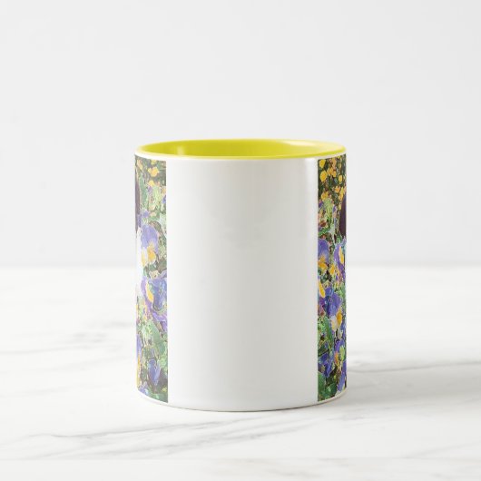 mok met 2 tonen - Band-pop-up en bloemen (Center)