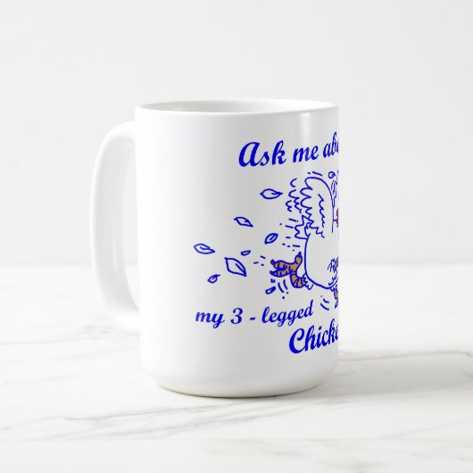 mok met 3 poten kippen (Voorkant links)