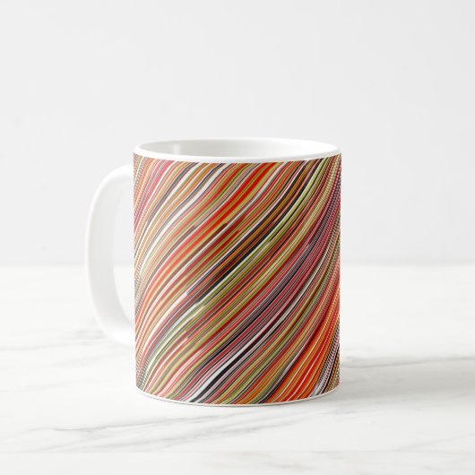Mok met abstract ontwerp: parallelle kleurrijke li (Voorkant links)