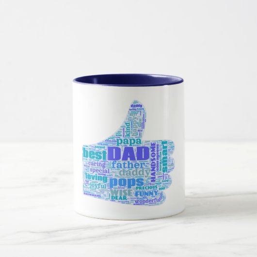 Mok met afdrukken in het midden - Word Cloud (Midden)