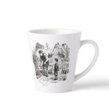 Mok met antiek afbeelding voor tuinbouw