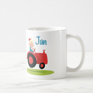 Mok met baby in tractor