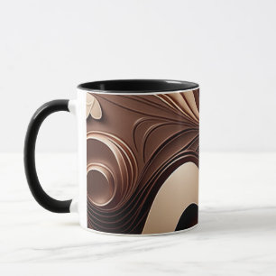 Mok met chocolade-thema's - Creatieve cacaokunst