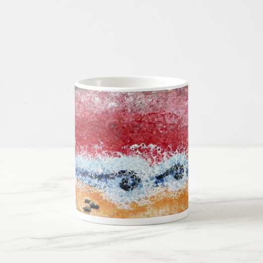 Mok met Crashing Waves in rood en blauw (Center)