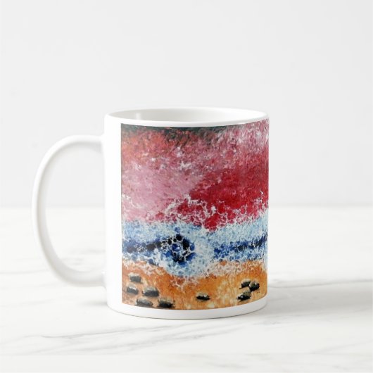 Mok met Crashing Waves in rood en blauw (Links)