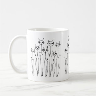 Mok (met de hand getekende katten)