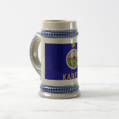 Mok met de vlag van de staat Kansas-VS (Voorkant links)
