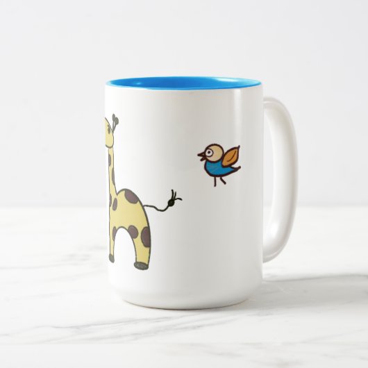 Mok met een giraf en vogels (Voorkant rechts)