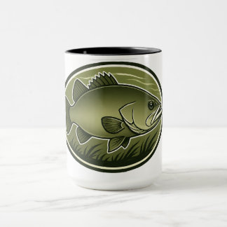 Mok met een smallmouth baars logo
