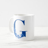 Mok met Floral Monogram D (Voorkant links)