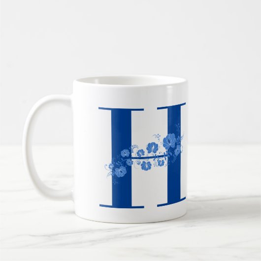 Mok met Floral Monogram H (Links)