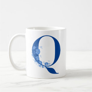 Mok met Floral Monogram letter Q