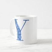 Mok met Floral Monogram Y (Voorkant links)