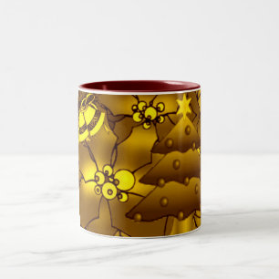 Mok met gouden kerst
