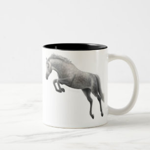 Mok met grijze paarden
