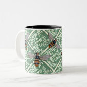 Mok met groen blad en bijen (Voorkant links)