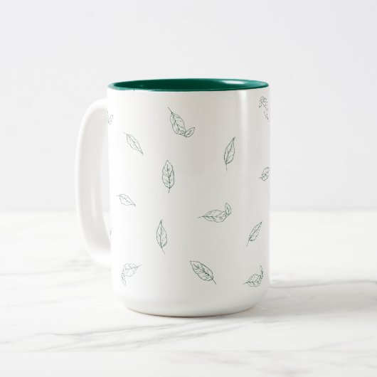 Mok met groen lef (Voorkant links)