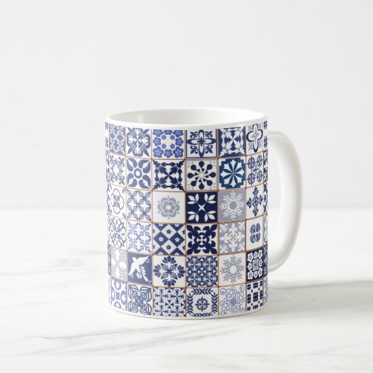 Mok met het Portugese Tiles Pattern - Azulejos (Voorkant rechts)