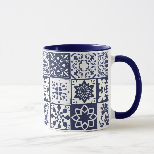 Mok met het Portugese Tiles Pattern - Azulejos (Rechts)