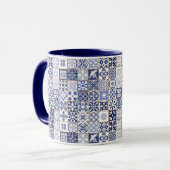 Mok met het Portugese Tiles Pattern - Azulejos (Voorkant links)