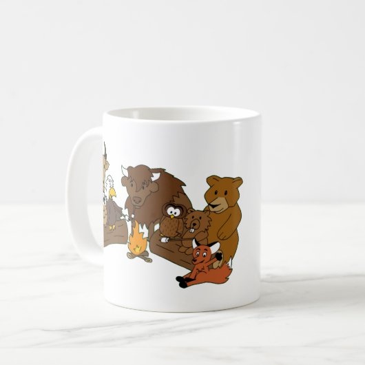 Mok met houtsbadge Eagle (Voorkant links)