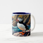 Mok met IJslandse papegaaiduikers (Voorkant rechts)