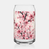 Mok met kersenbloesems erop blikvorm glas (Links)