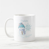Mok met kerstcadeautje Snowman Snowflake Cute Coff (Links)